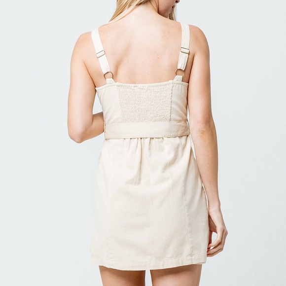 Sky And Sparrow Cotton and Linen Belted Dress - Picture 2 of 5